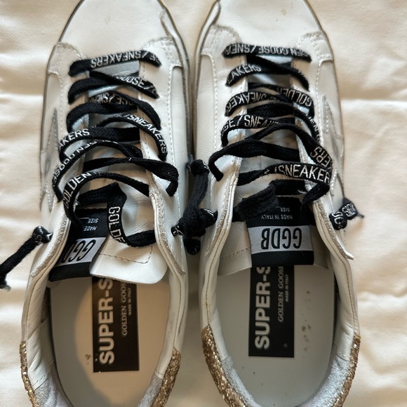 Golden Goose White and Silver Sneakers - Picture 8 of 12